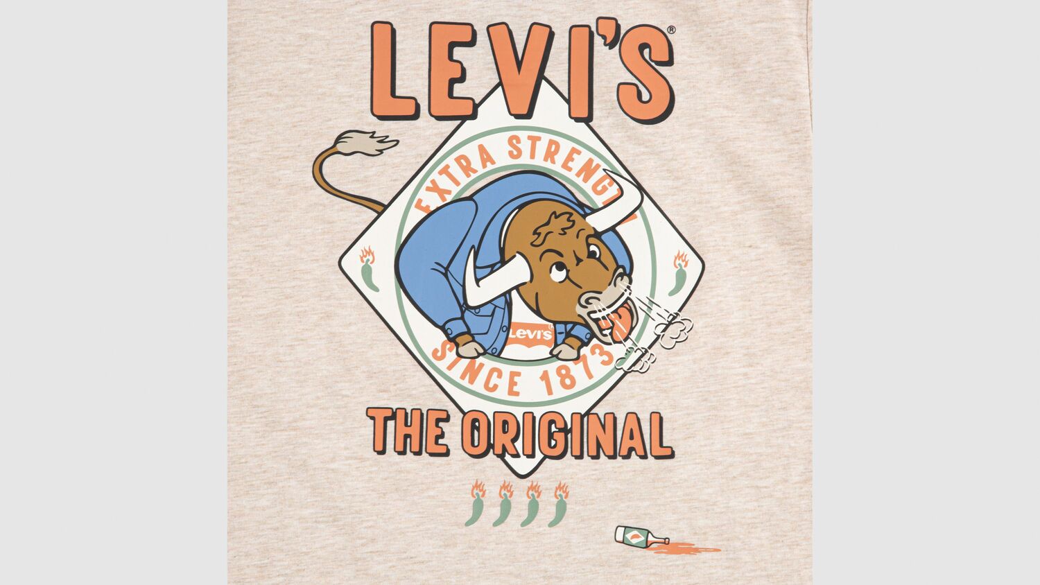 Футболка Bull с острым соусом Big Boys S-xl Levi's, Almond Heather - Beige — фото 3