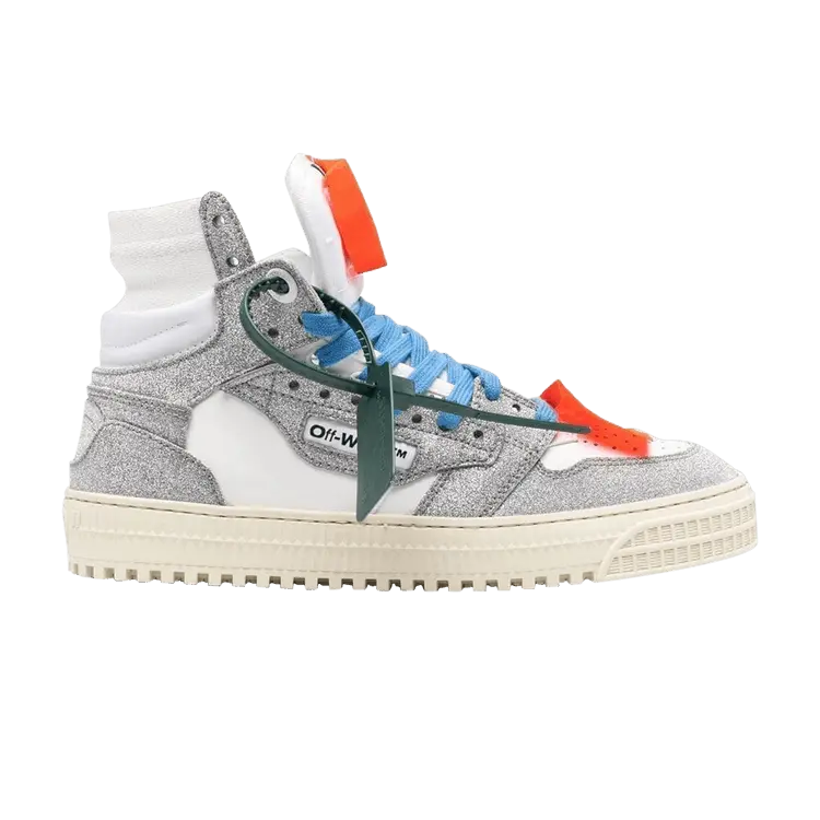 Кроссовки Off-White Off-White Wmns Off-Court 3.0 High 'White Silver Glitter', серебряный