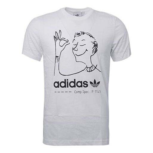 

Футболка originals fun tee character round neck short sleeve white Adidas, белый