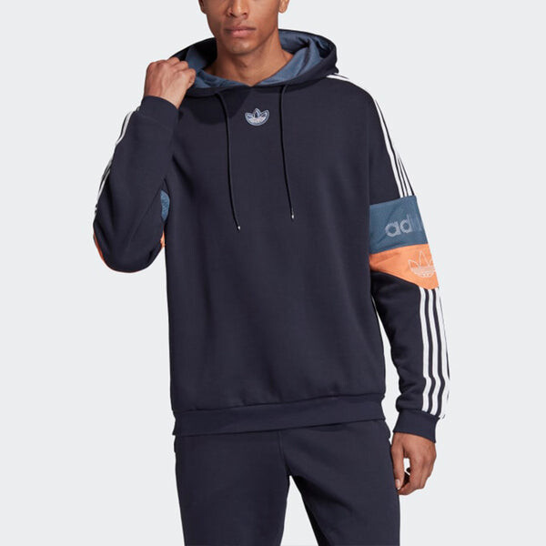 Толстовка adidas originals Team Signature Trefoil 'Legend Ink/Easy Orange', синий — фото 2