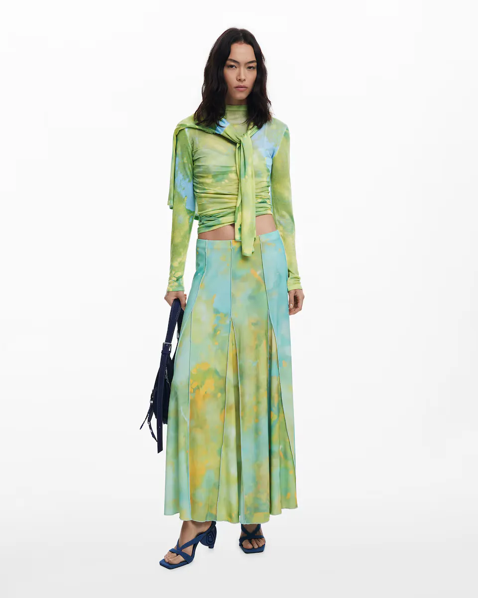 

Юбка длинная с клиньями Desigual, зеленый
