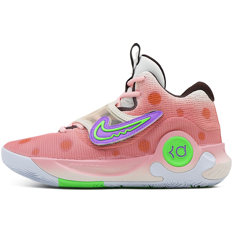 Nike KD Trey 5 X EP Устойчивые к истиранию низкие баскетбольные кроссовки мужские розовые желтые непарные — фото 3