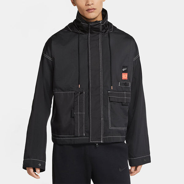 Куртка men's kd swoosh embroidered pattern woven basketball jacket asia edition black Nike, черный — фото 4