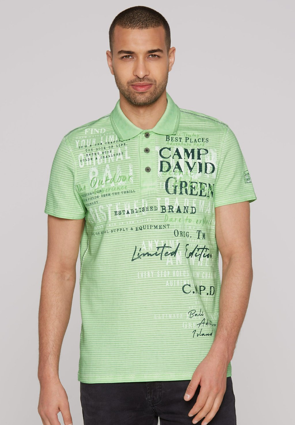 

Рубашка поло GESTREIFTES MIT PRINTS UND STICKEREIEN Camp David, зеленый