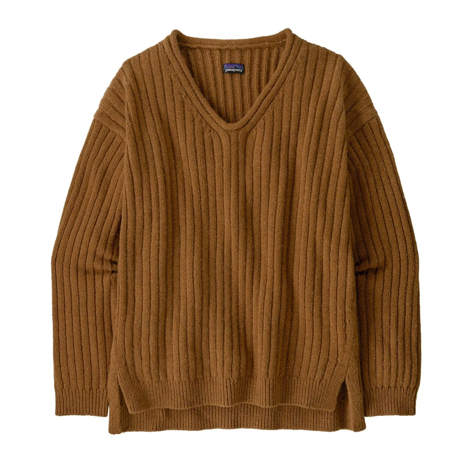 

Женский свитер с V-образным вырезом из переработанной шерсти Patagonia, Deer Brown