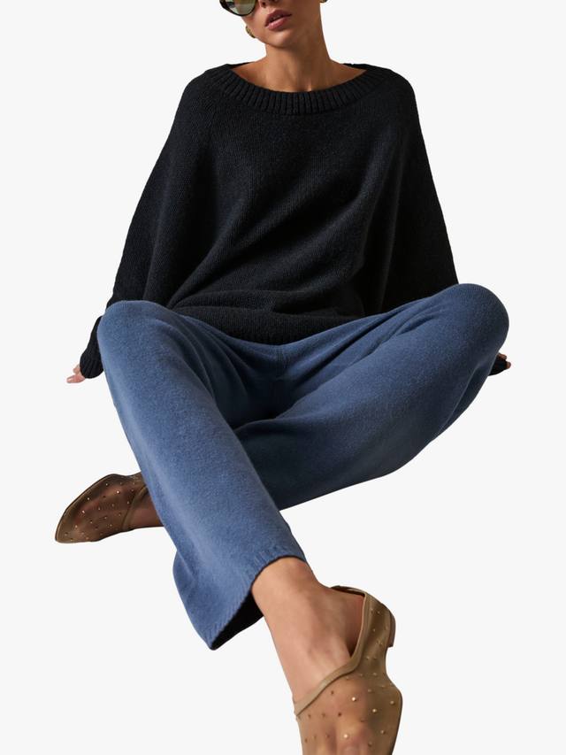 

Джемпер с лодочкой и фактурной вязкой James Lakeland, Navy