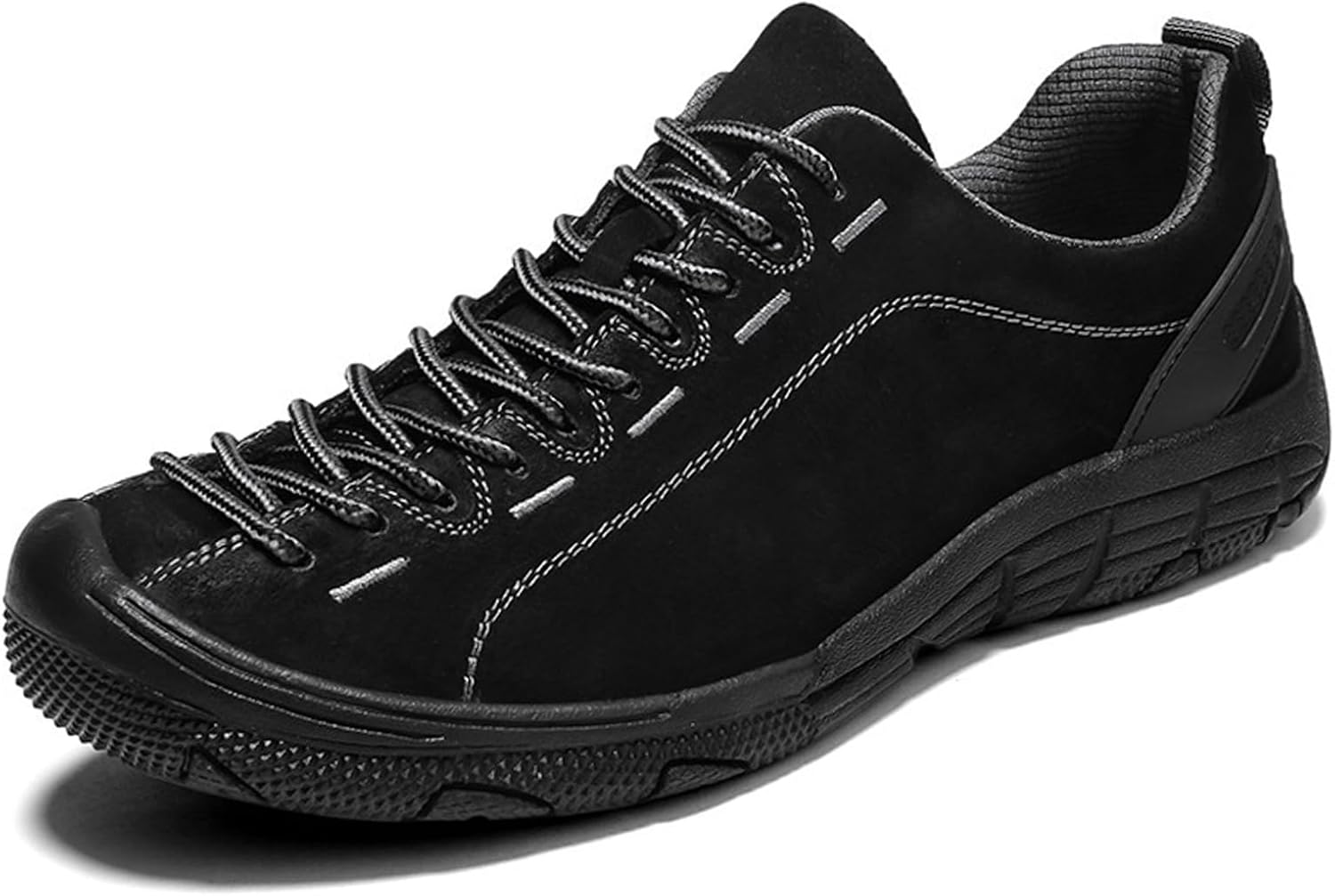 

Мужские сникерсы для походов из замшевой кожи с шнуровкой, тактические, повседневные, удобные, противоударные, износостойкие, низкие кеды для походов и прогулок с поддержкой свода стопы Galonfulty, черный