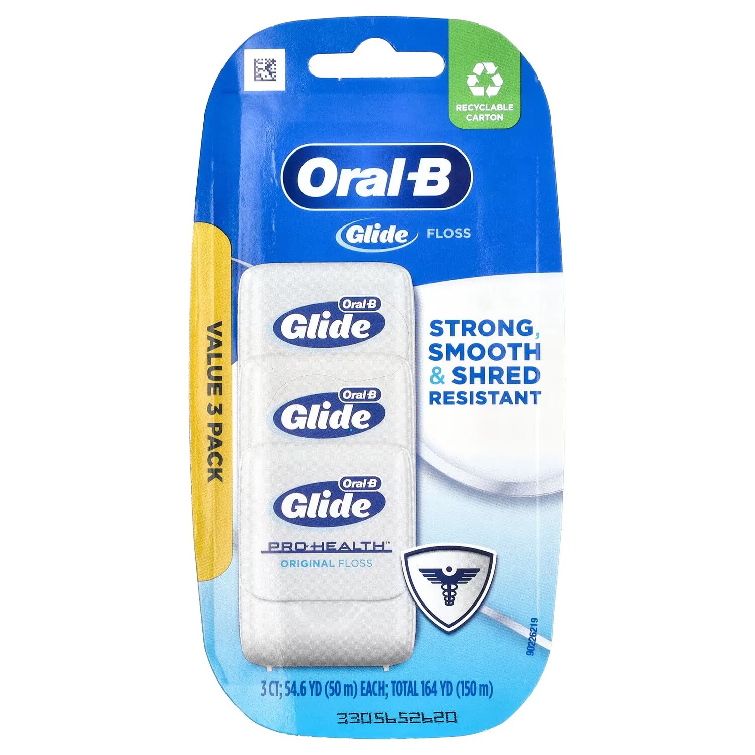 

Glide, Pro-Health, Оригинальная нить, 3 упаковки, 50 м (54,6 ярда) каждая Oral-B