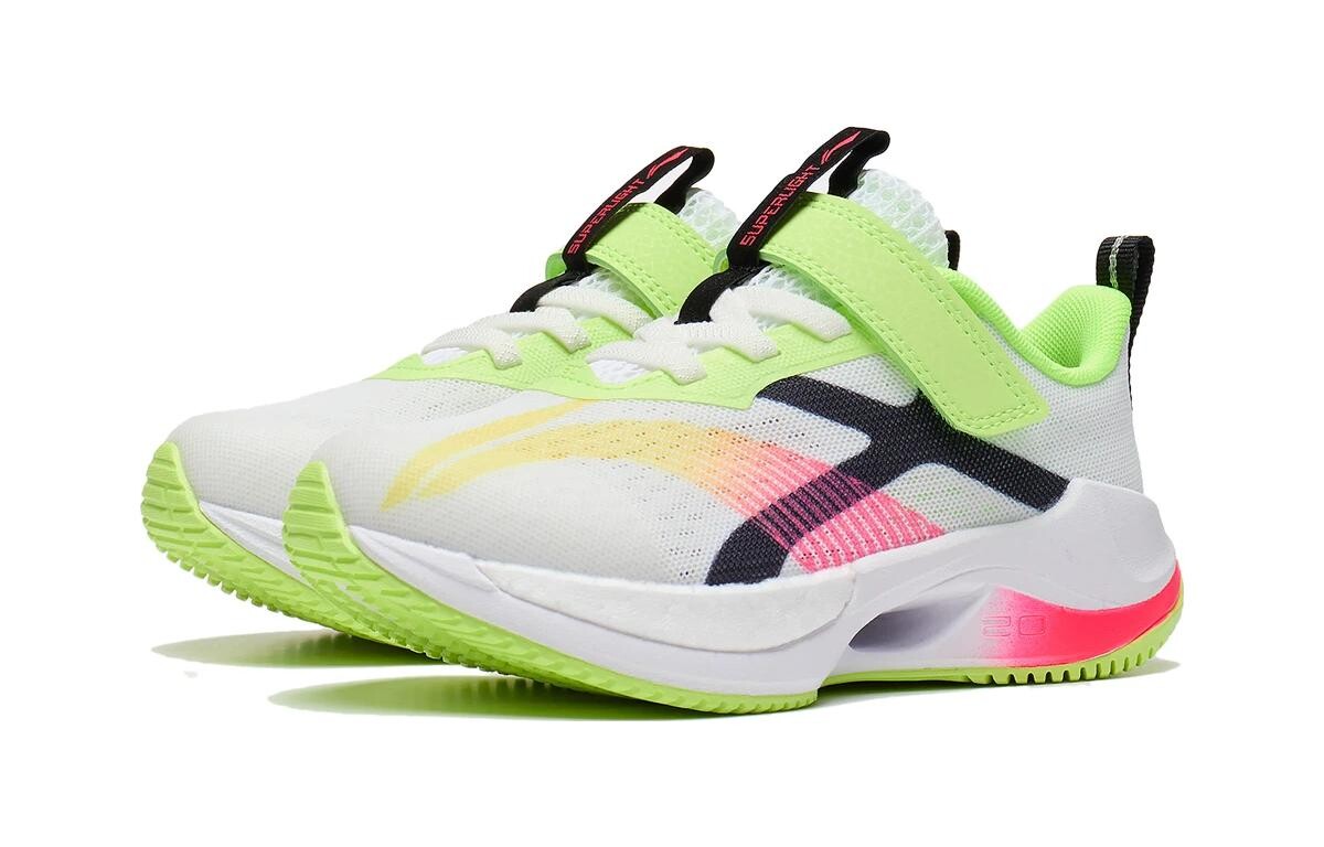Супер легкие 20 детские кроссовки PS Low-top белые/зеленые Lining Young — фото 3