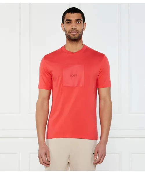 

Футболка с логотипом в рубчик Regular fit Boss Green, розовый