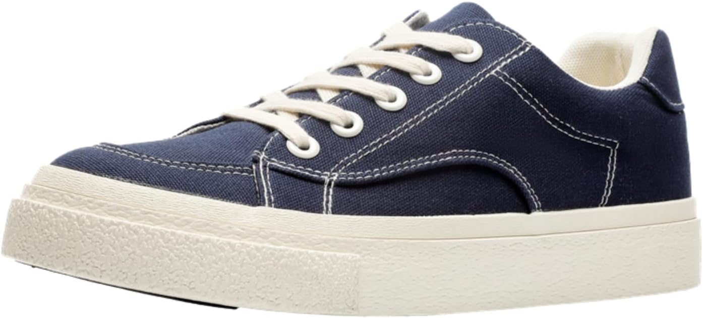 

Мужские кеды из канвы - стильные повседневные туфли на шнуровке, ретро-дизайн с двухцветными шнурками, идеальны для ежедневной носки, прогулок и уличного стиля Aokisx, синий