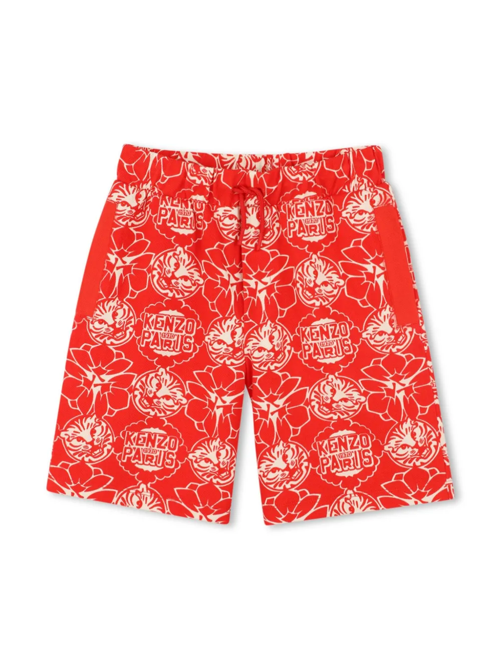 

Шорты-бермуды с графичным принтом Kenzo Kids, красный