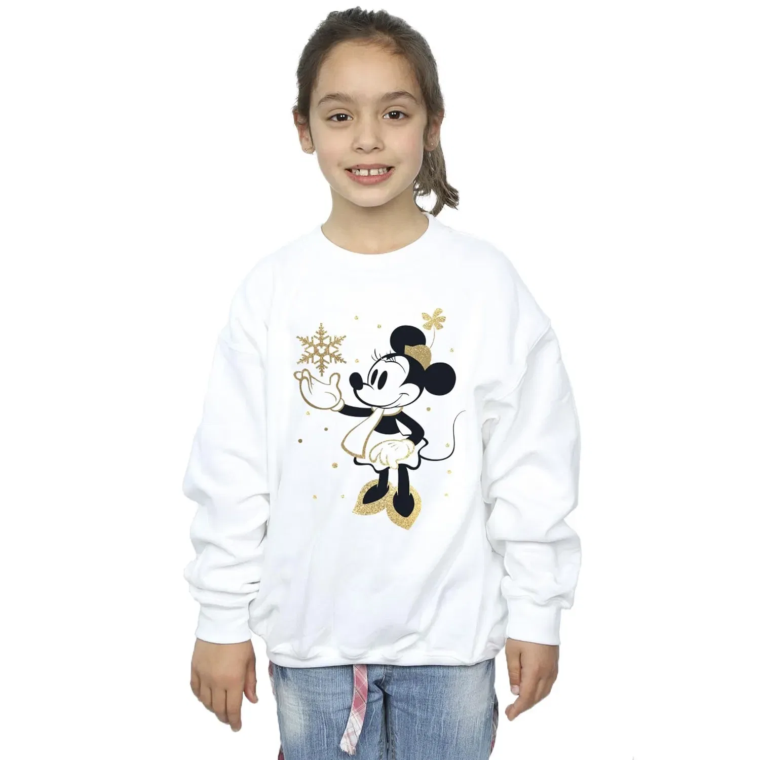 Детский свитшот с принтом Minnie Mouse Disney, белый