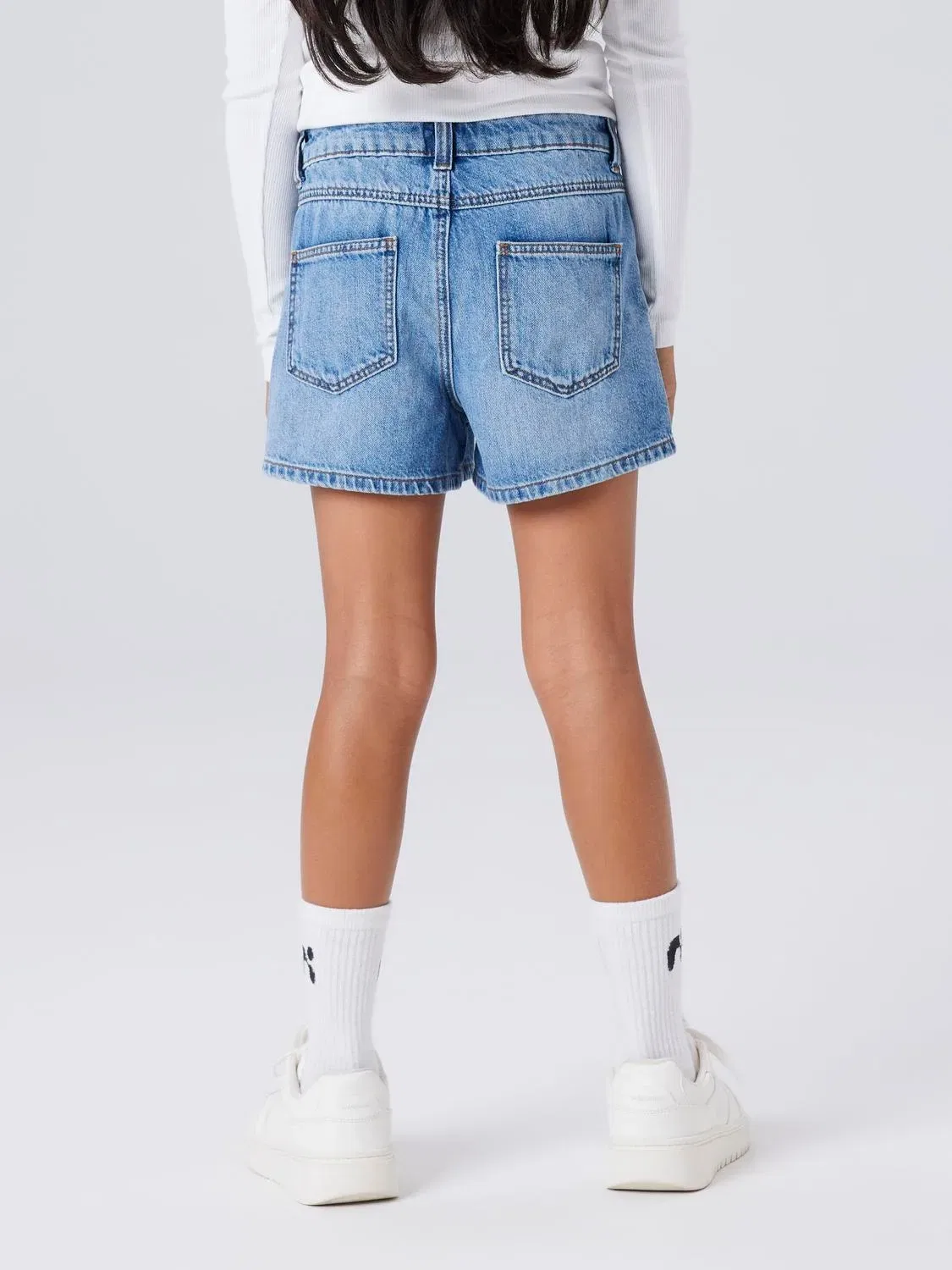 Шорты джинсовые с завышенной талией Name it, medium blue denim — фото 4