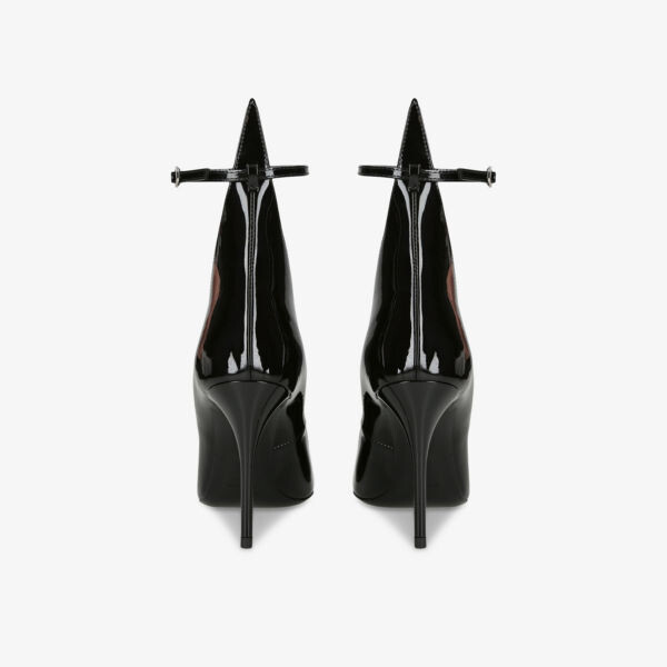 Туфли-Лодочки из лакированной кожи с пряжкой на щиколотке и каблуком Azzedine Alaia, черный — фото 4