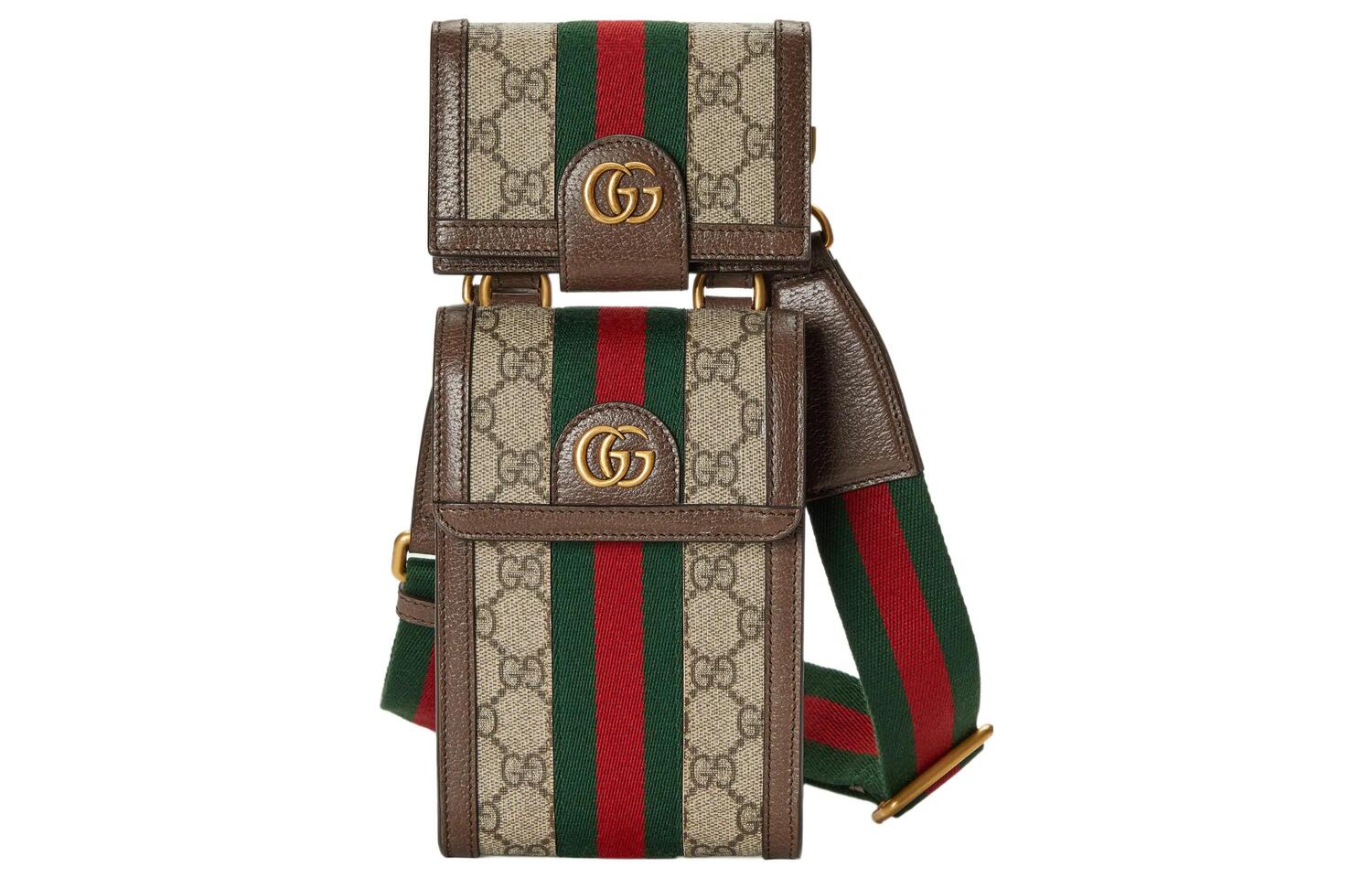 

GUCCI Сумка-комбо Ophidia из холста, кошелек, кардхолдер, чехол для телефона унисекс черный