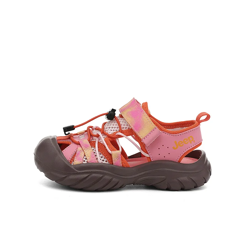 Детские сандалии с низким верхом из искусственной кожи и текстиля Jeep, Sunset Orange Pink