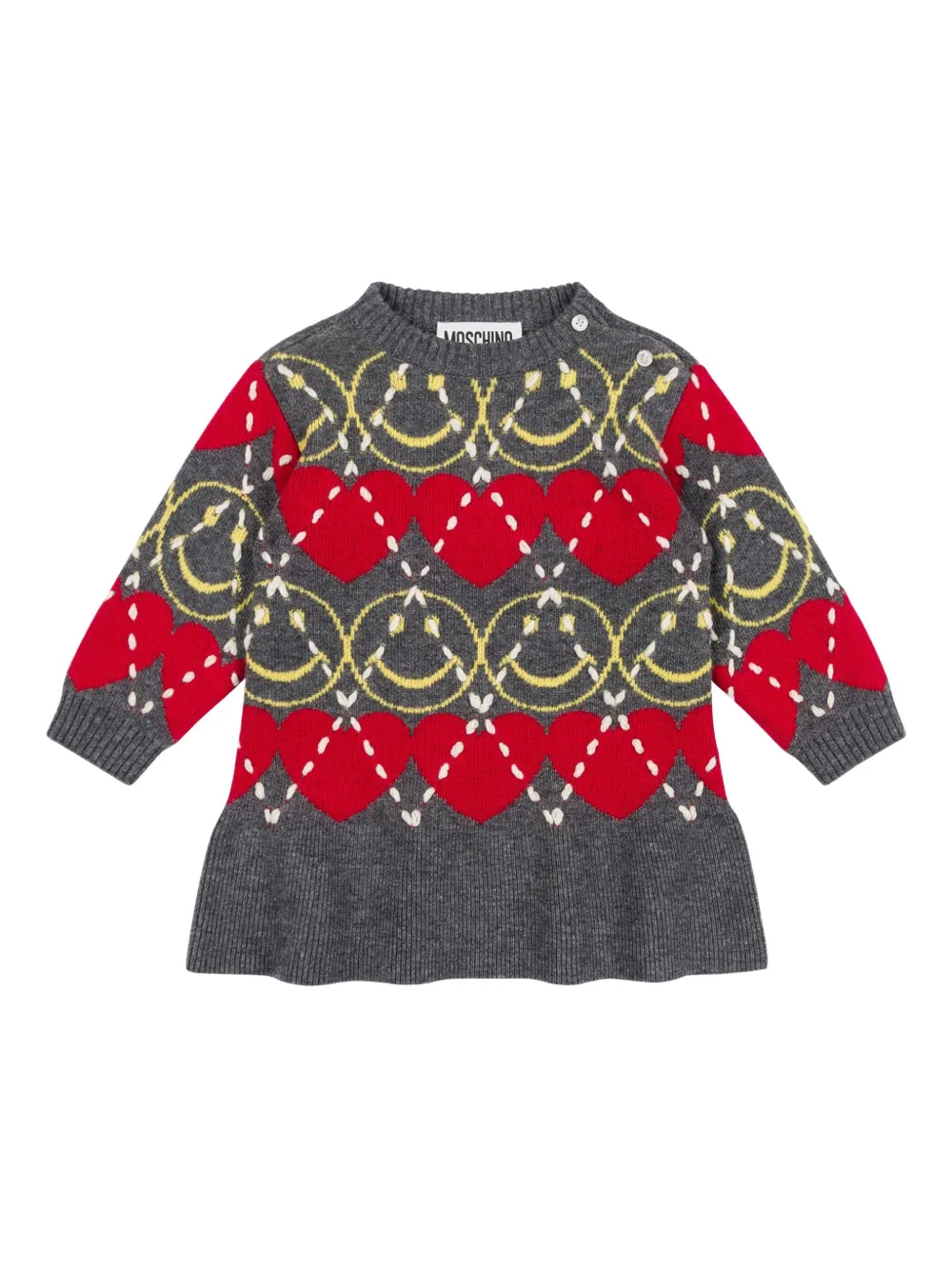 

Платье с принтом Moschino Kids, серый