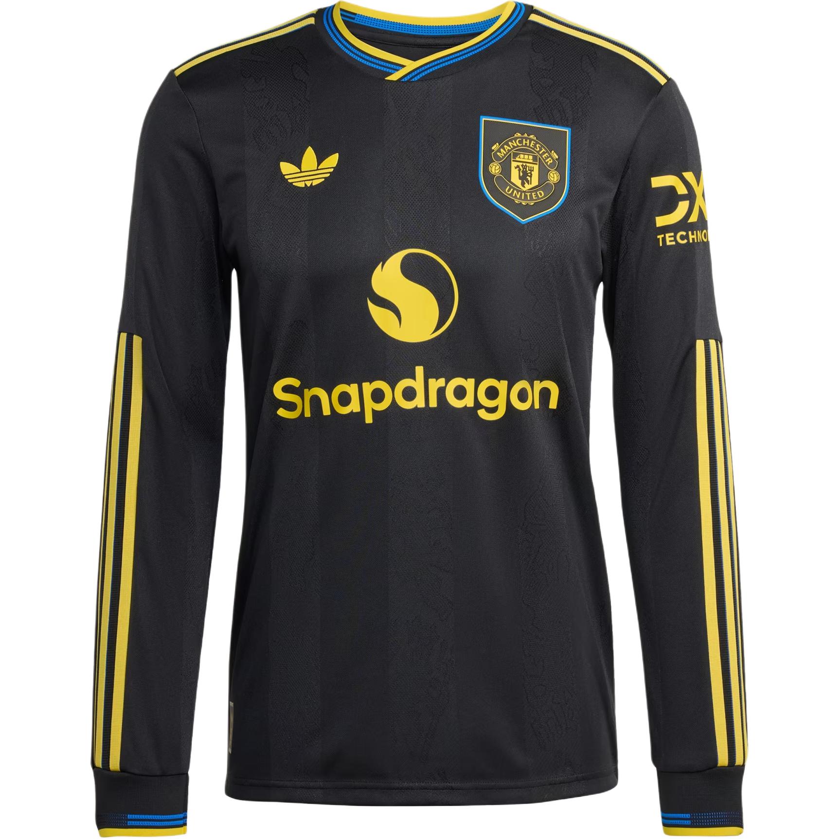 Футболка Manchester United 25/26 Third Authentic с длинным рукавом Adidas Originals, черный