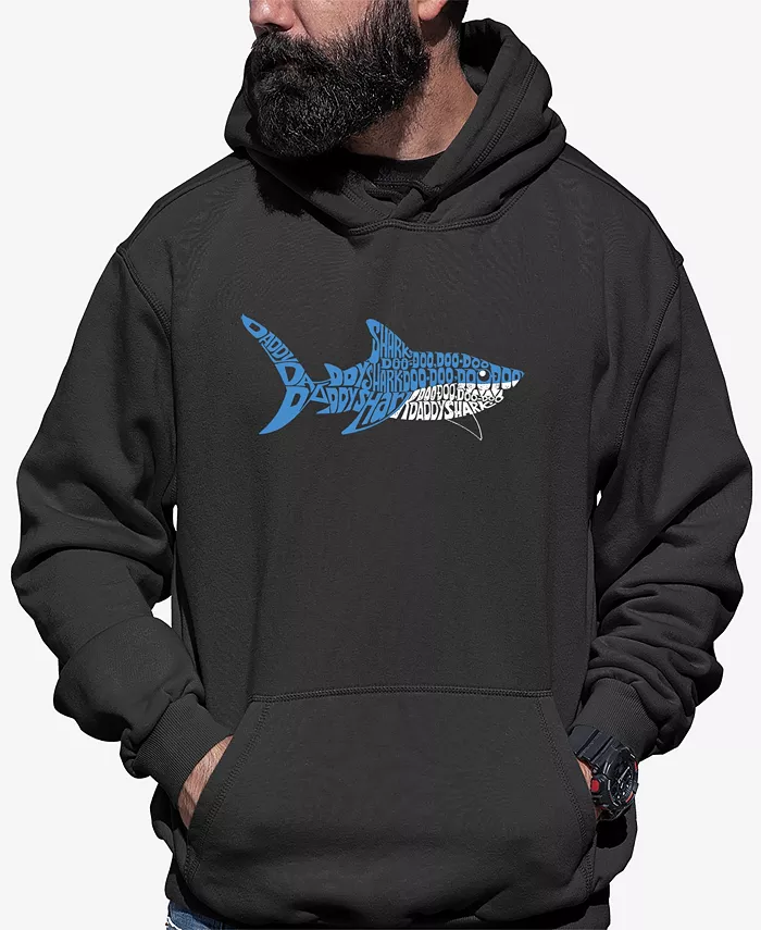 

Мужская худи с принтом Word Art Daddy Shark LA Pop Art, серый