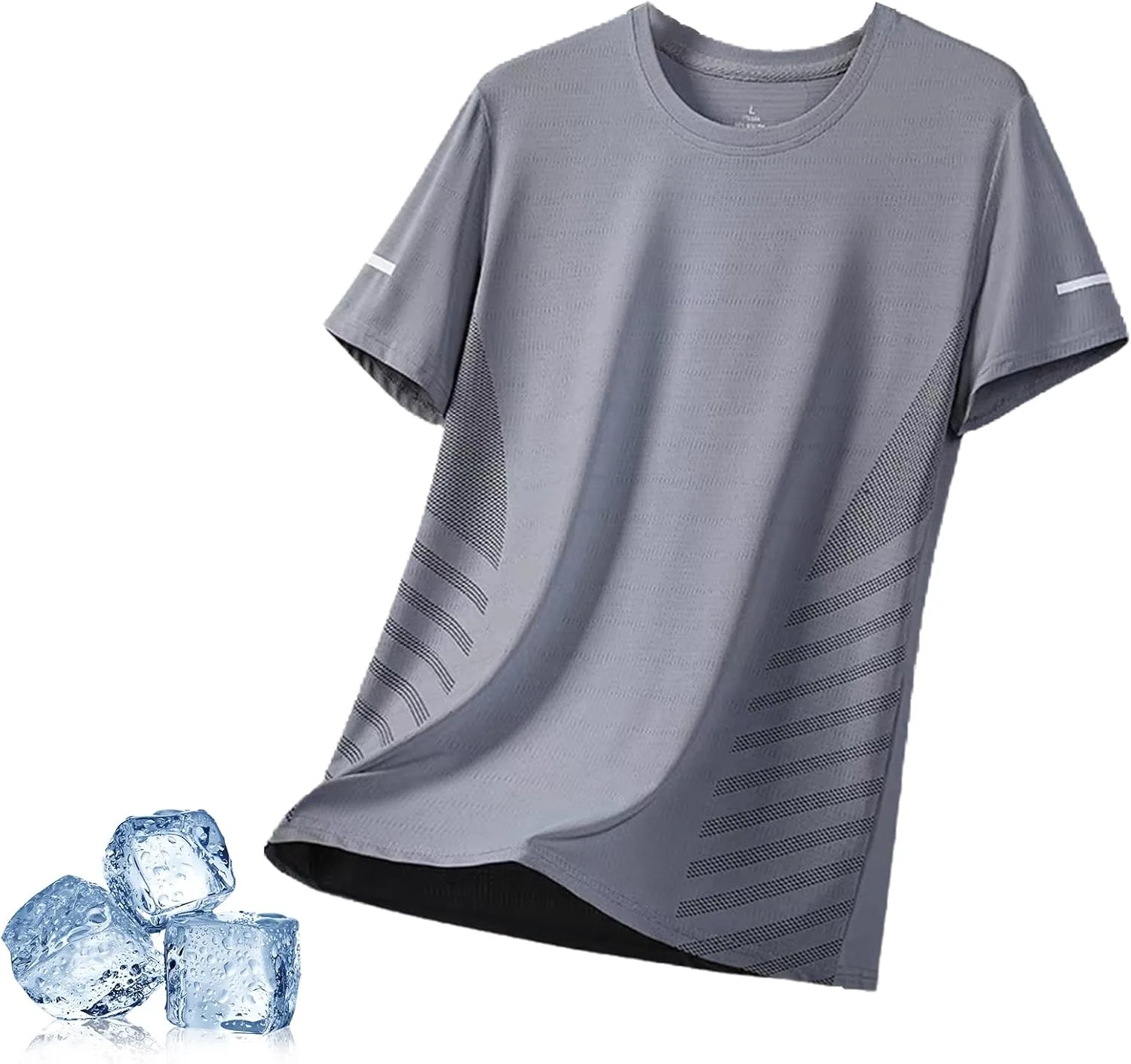 Новая мужская футболка с коротким рукавом Ice Silk для бега, быстросохнущая и дышащая