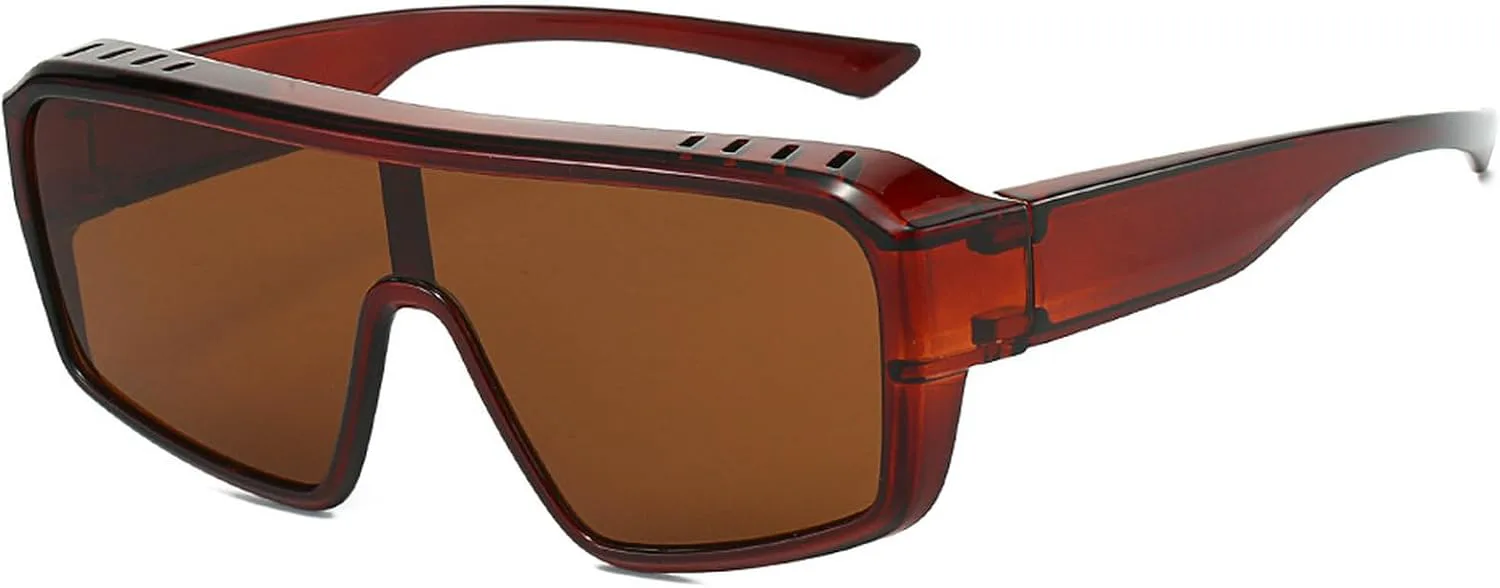 

Мужские очки ночного видения для водителей, женские квадратные солнцезащитные очки, модный аксессуар, защитные солнцезащитные очки для вождения mincl, Brown