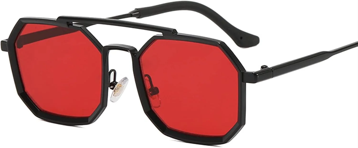 

Панк-солнцезащитные очки с многоугольной оправой, большие, для мужчин и женщин, в стиле ретро, ​​металлические (Цвет: H, Размер: Средний) MTZJH, One Color