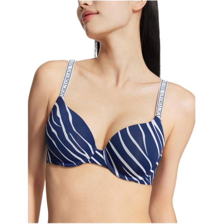 Victoria's Secret Женский бюстгальтер Blue White Zebra Print — фото 4