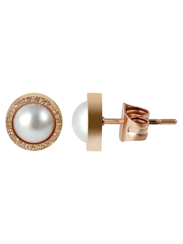 

Adeliás Женские серьги - серьги-гвоздики из нержавеющей стали с золотой жемчужиной