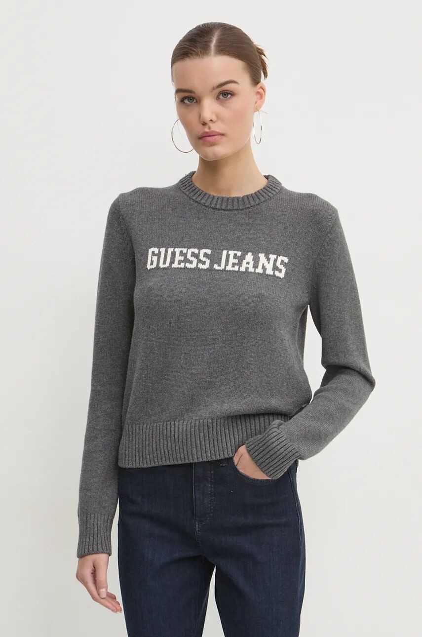 

Хлопковый свитер Guess Jeans, серый