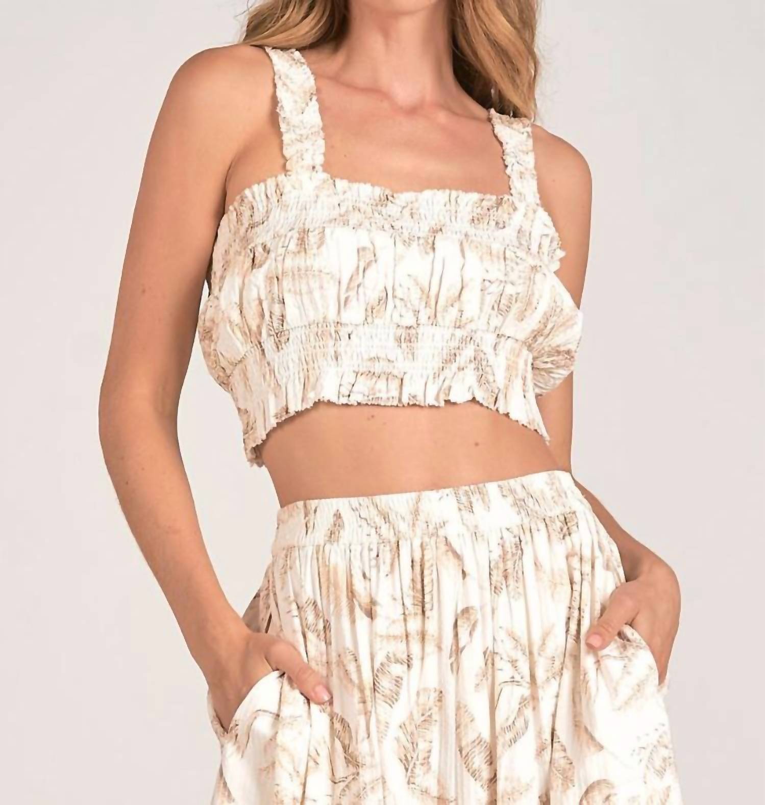 

Lina Crop Майка в бежевом цвете Lima ELAN