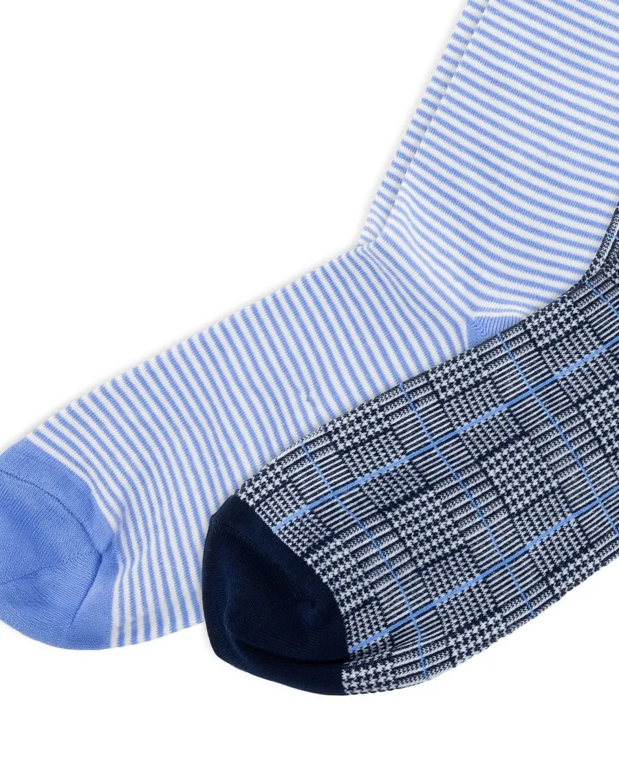 Мужские носки Hyde Park Glen в клетку и полоску, комплект из 2 штук Polo Ralph Lauren, синий/серый — фото 3