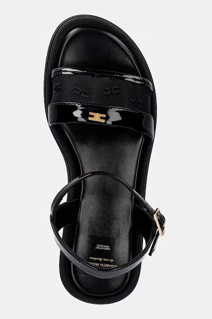 Сандалии детские из кожи и синтетики Elisabetta Franchi, черный — фото 4