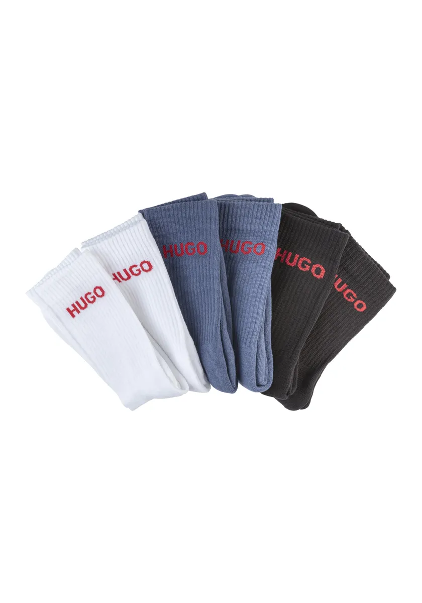 

Носки HUGO Underwear "6P QS RIB LOGO CC" (6 шт. в упаковке), с вязаным логотипом HUGO, цвет Open Miscellaneous 960