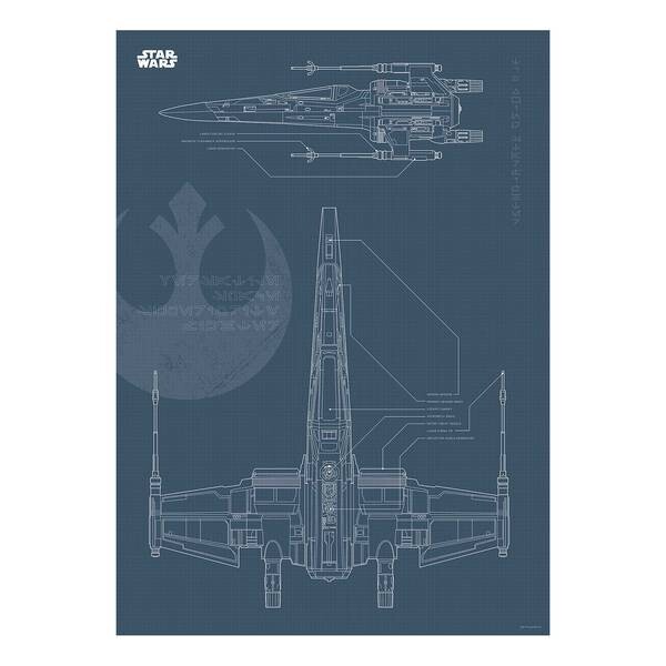 

Фреска Komar Star Wars Blueprint X-Wing, разноцветный