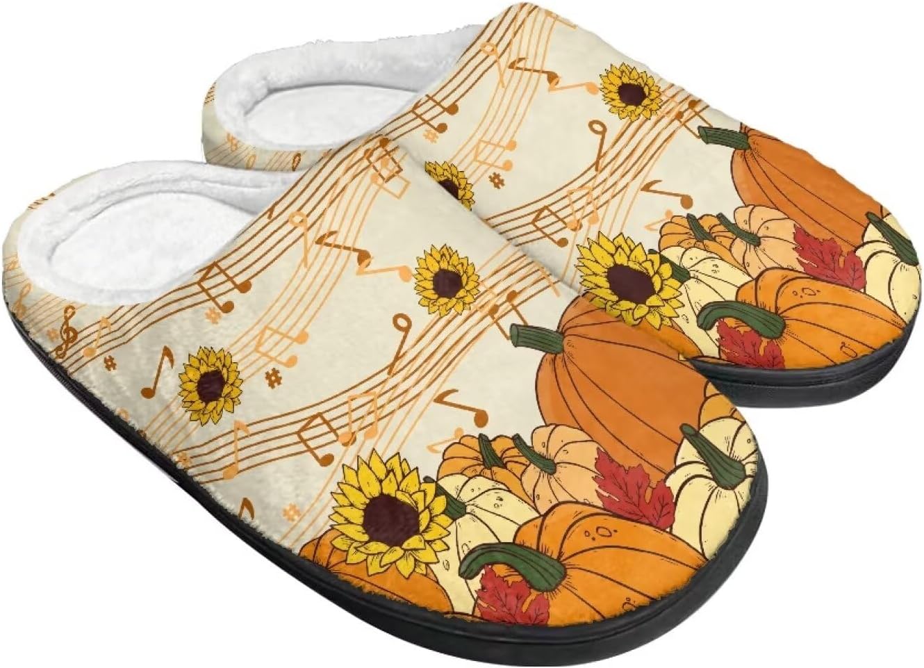 

Домашние тапочки Buxolandt Holiday Thanksgiving для женщин и мужчин- мягкие теплые тапочки для спальни, Pumpkin Sunflower Thanksgiving