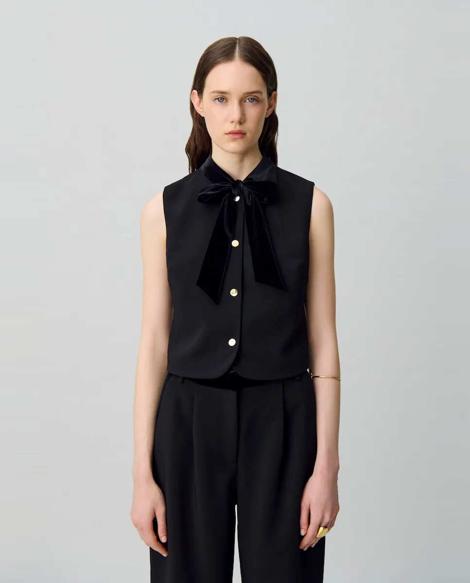 

Женский топ с бантом на шее Claudie Pierlot, черный