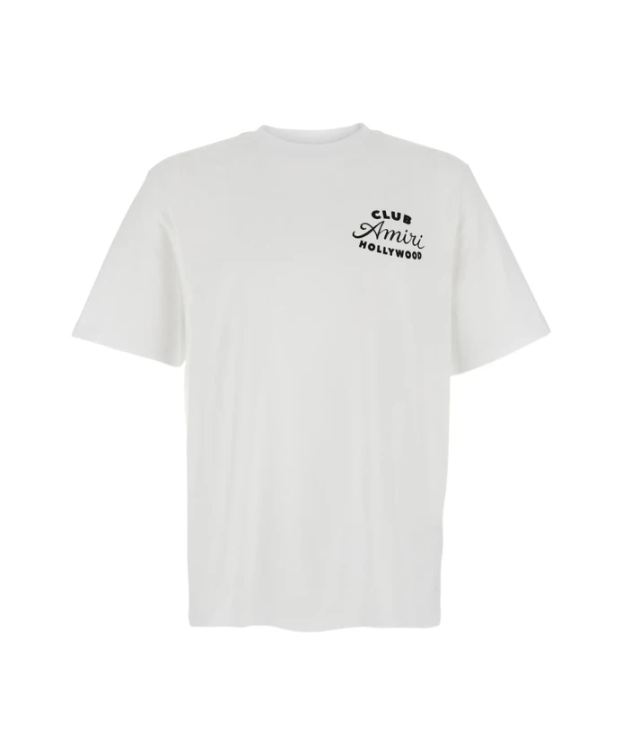 

Белая хлопковая футболка с круглым вырезом Amiri, белый
