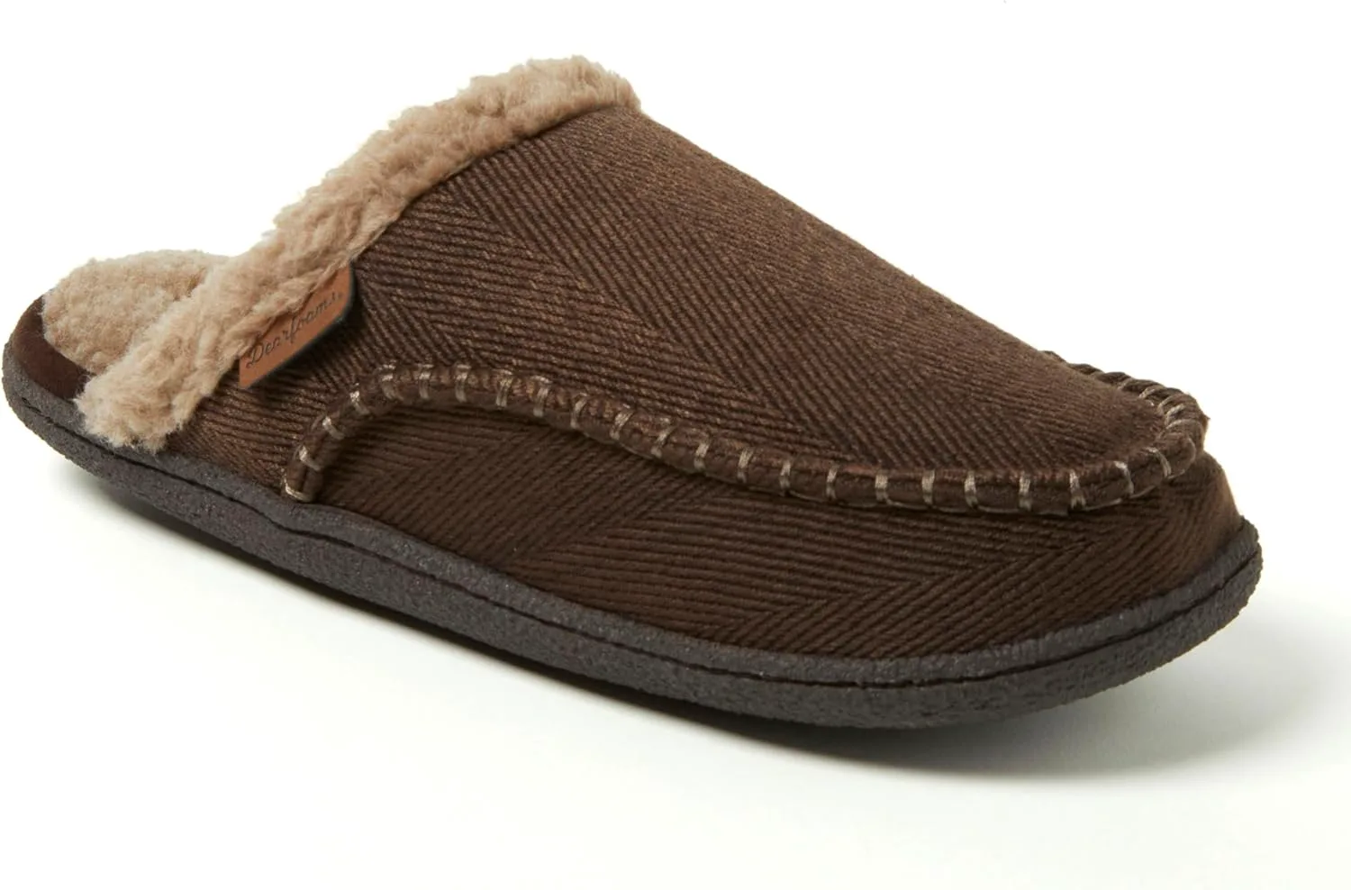 Мужские домашние туфли Dearfoams Matthew Moc Toe для использования в помещении и на улице — фото 4