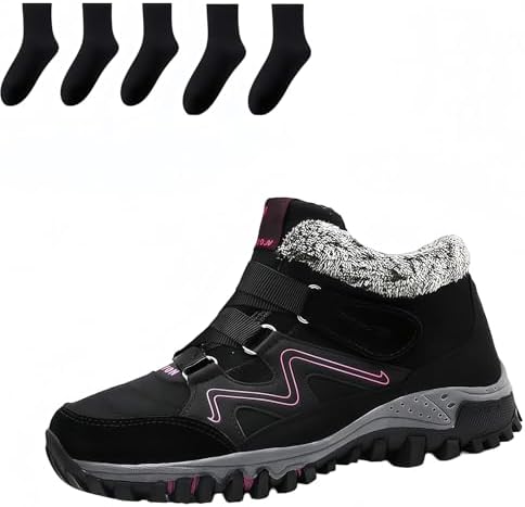 

Зимние теплые ботинки, ортопедические сапоги, зимние водонепроницаемые ботинки с противоскользящей подошвой Generic, черный/красный