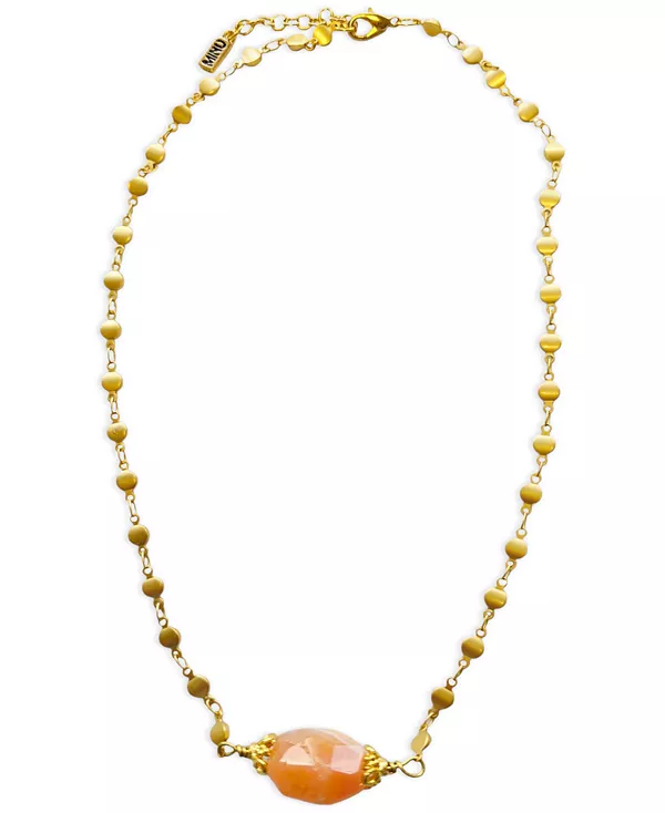 

Ожерелье с драгоценными камнями, 16 дюймов + удлинитель 2 дюйма Minu Jewels, orange