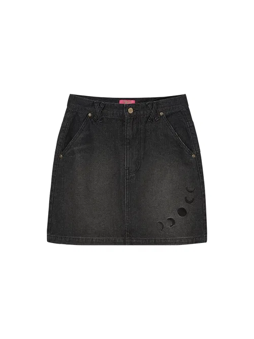 Женская юбка NYXX BASIC DENIM SKIRT BLACK WASHED — фото 2