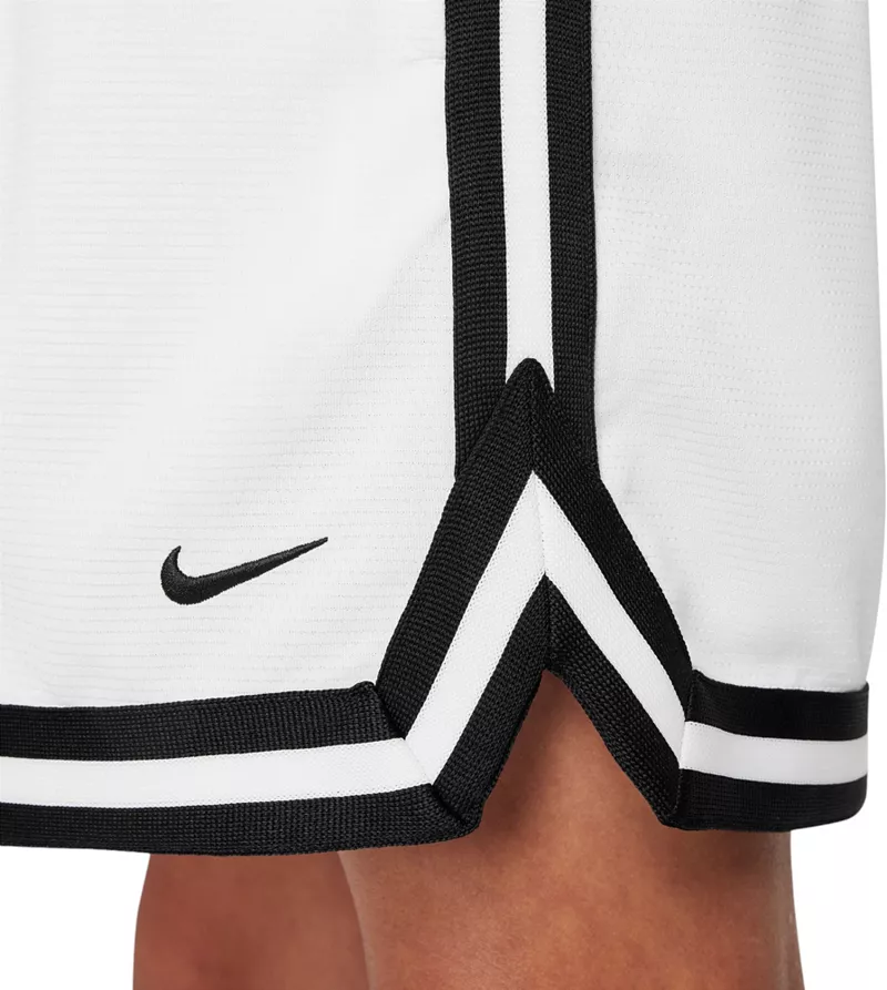 Баскетбольные шорты Nike Dri-FIT DNA 5 дюймов для мальчиков, белый/черный — фото 4