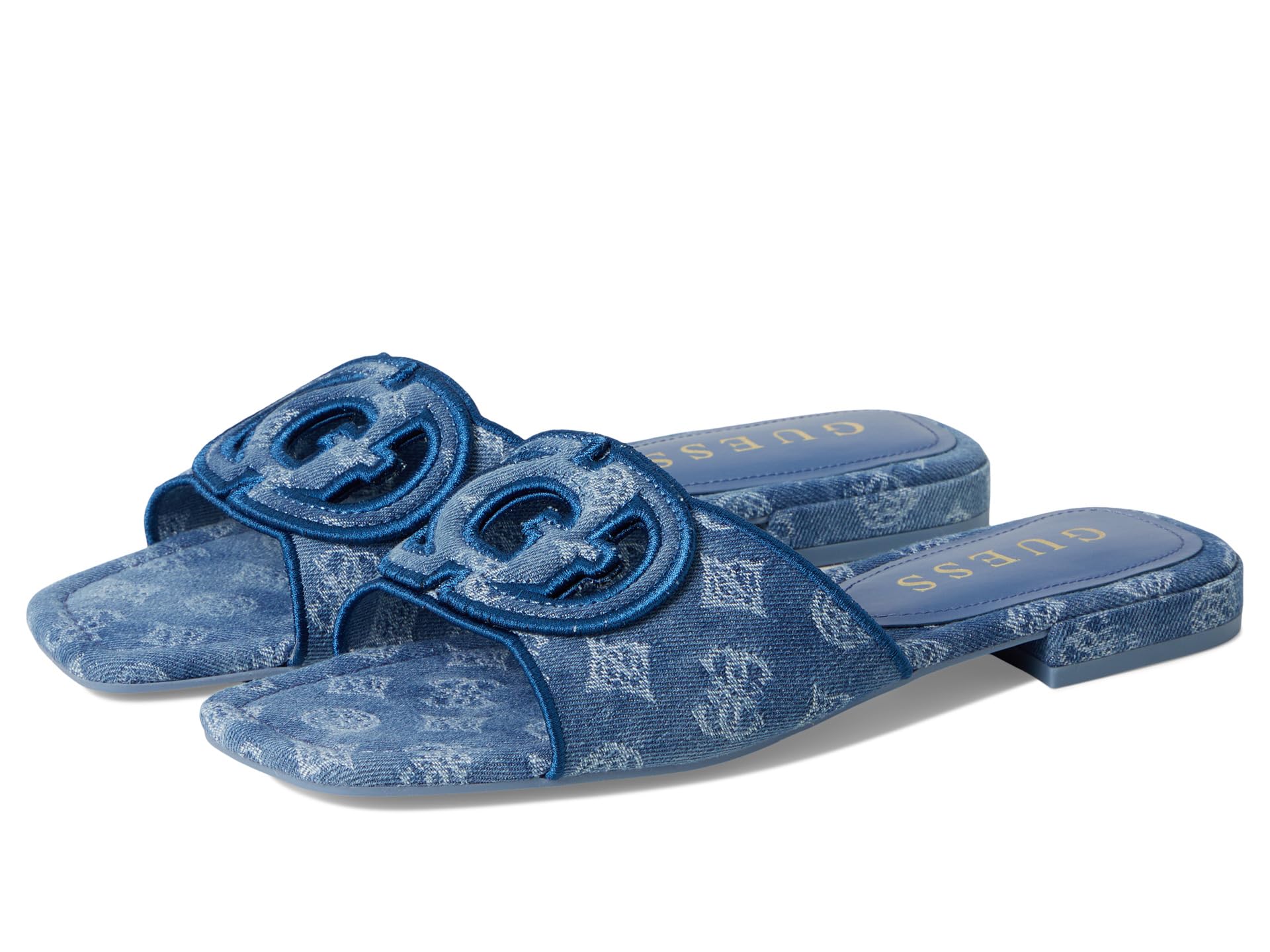 Сандалии GUESS Tarishae, цвет Medium Blue Denim/White Logo