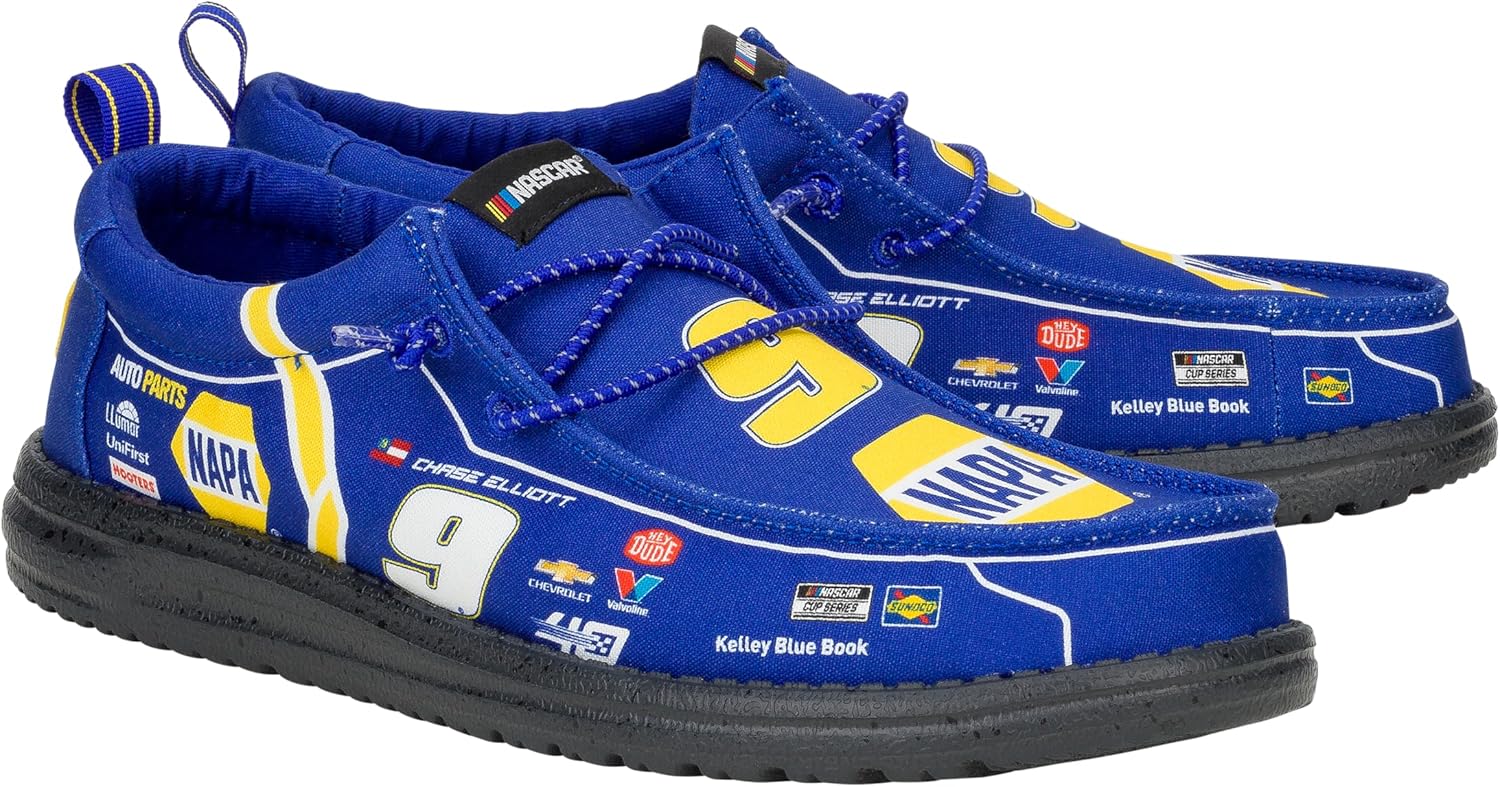 HEYDUDE X NASCAR, мужские слипоны, комфортные и легкие, синий — фото 4