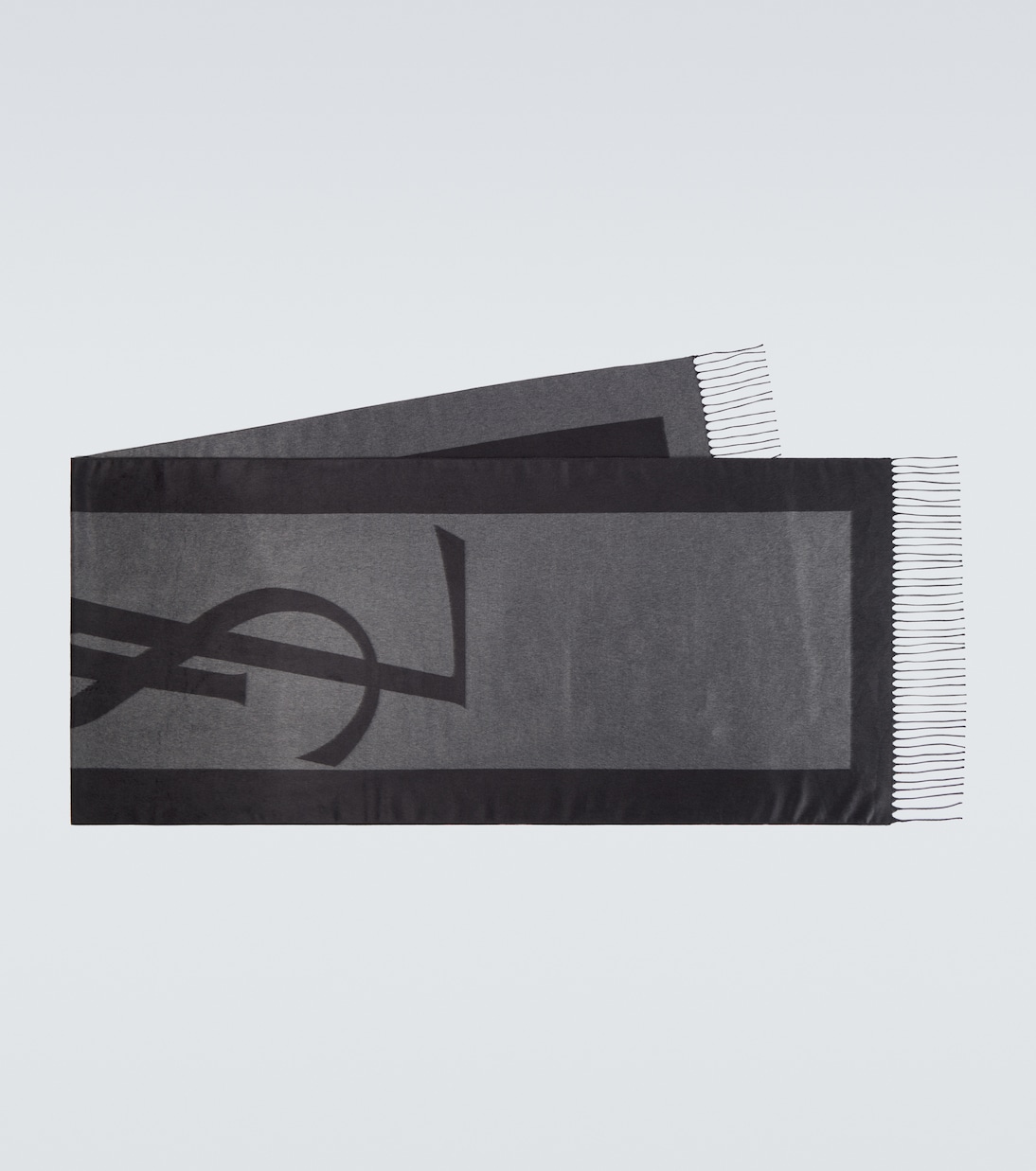 

Шелковый жаккардовый шарф Cassandre Saint Laurent, Graphite/Dark Grey