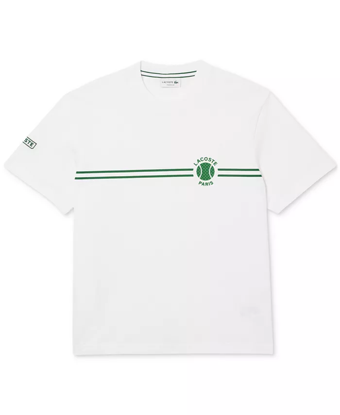 

Мужская теннисная футболка Heritage с коротким рукавом и принтом Lacoste, белый