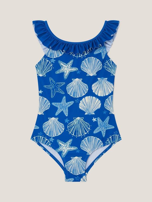 

Детский купальник с ракушками и рюшами Monsoon, Navy