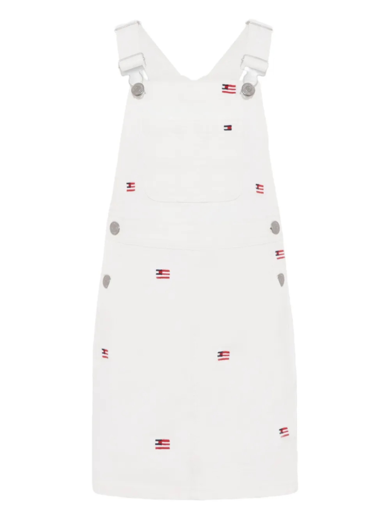 

Платье-комбинезон с вышитым логотипом Tommy Hilfiger Junior, белый