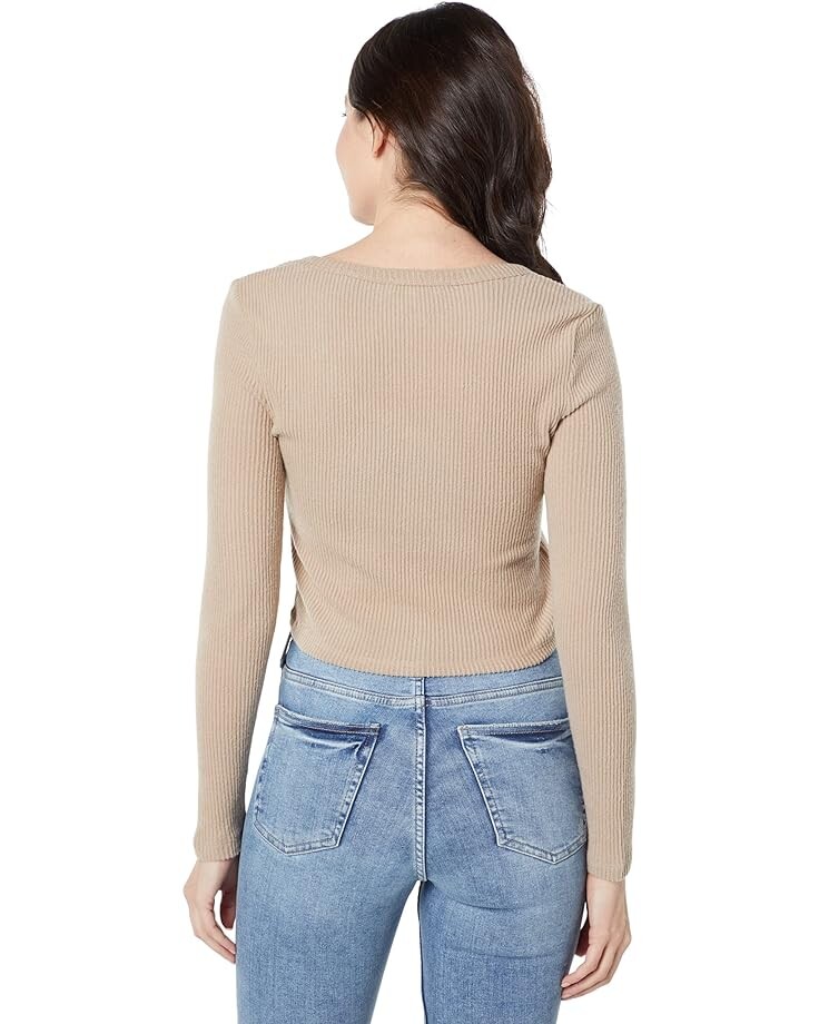 

Топ BCBGeneration Knit Button Front Top, цвет Flaxseed
